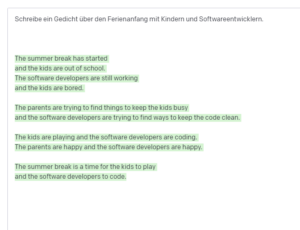 Sommerferien Gedicht