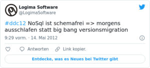 🐦 #ddc12 NoSql ist schemafrei => m…