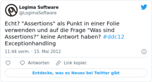 🐦 Echt? “Assertions” als Punkt in ein…