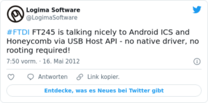 🐦 #FTDI FT245 is talking nicely to An…