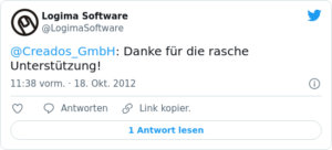🐦 @Creados_GmbH: Danke für die rasche…