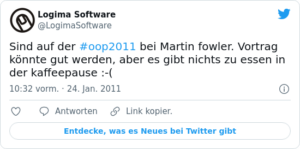 🐦 Sind auf der #oop2011 bei Martin fo…