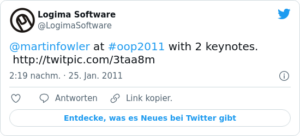 🐦 @martinfowler at #oop2011 with 2 ke…