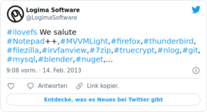 🐦 #ilovefs We salute #Notepad++,#MVVM…