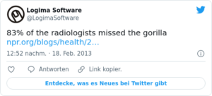 🐦 83% of the radiologists missed the …