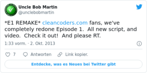 🐦 RT @unclebobmartin: *E1 REMAKE* htt…