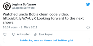 🐦 Watched uncle Bob’s clean code vide…