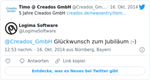 🐦 @Creados_GmbH Glückwunsch zum Jubil…
