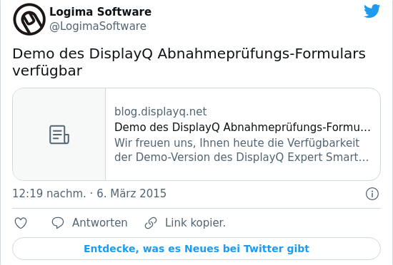 🐦 Demo des DisplayQ Abnahmeprüfungs‑F…