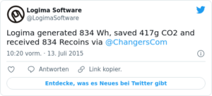 🐦 Logima generated 834 Wh, saved 417g…