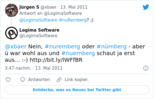 🐦 @xbaer Nein, #nuremberg oder #nürnb…