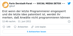 🐦 RT @Kulf: Erst wenn der letzte Prog…